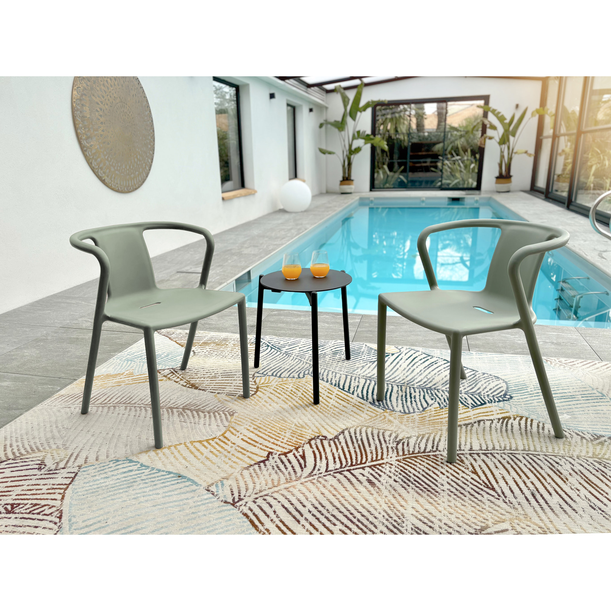 DIEGO - Fauteuil de jardin empilable en Polypropylène