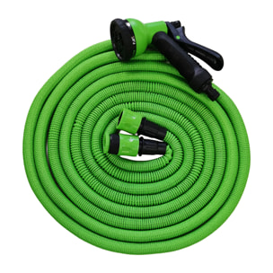 Pistola a spruzzo con 8 modalità d'uso e tubo estensibile in lattice da 15 m.