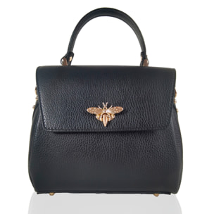 Borse Donna colore Nero-in pelle Made in Italy 22x22x12cm