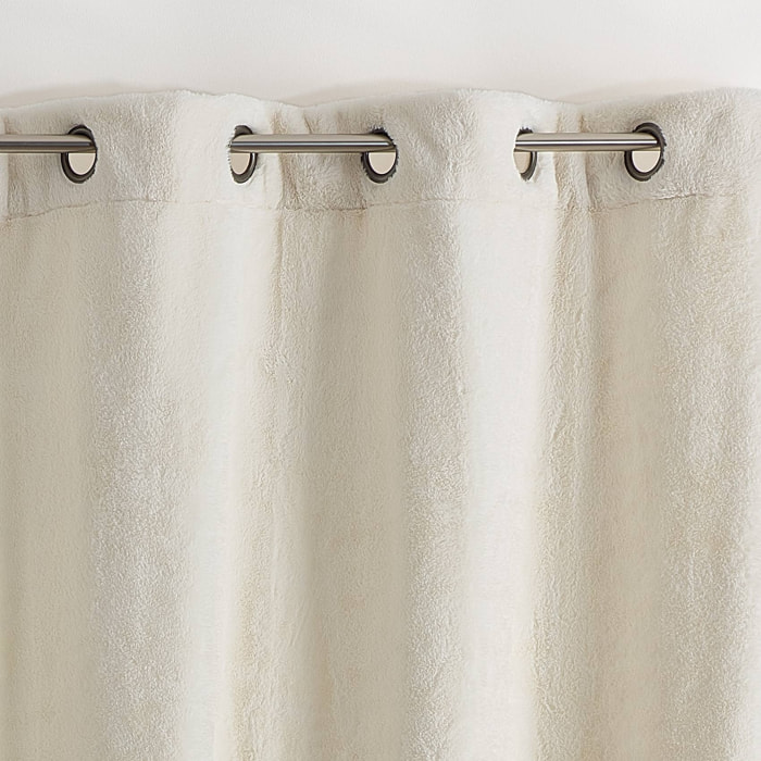 Rideau épais imitation fourrure polaire - Blanc