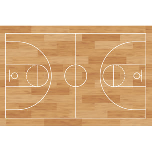 Alfombra de vinilo Cancha de Baloncesto 160x240 cm - PVC antideslizante, vinilica, para habitación de los niños, infantil