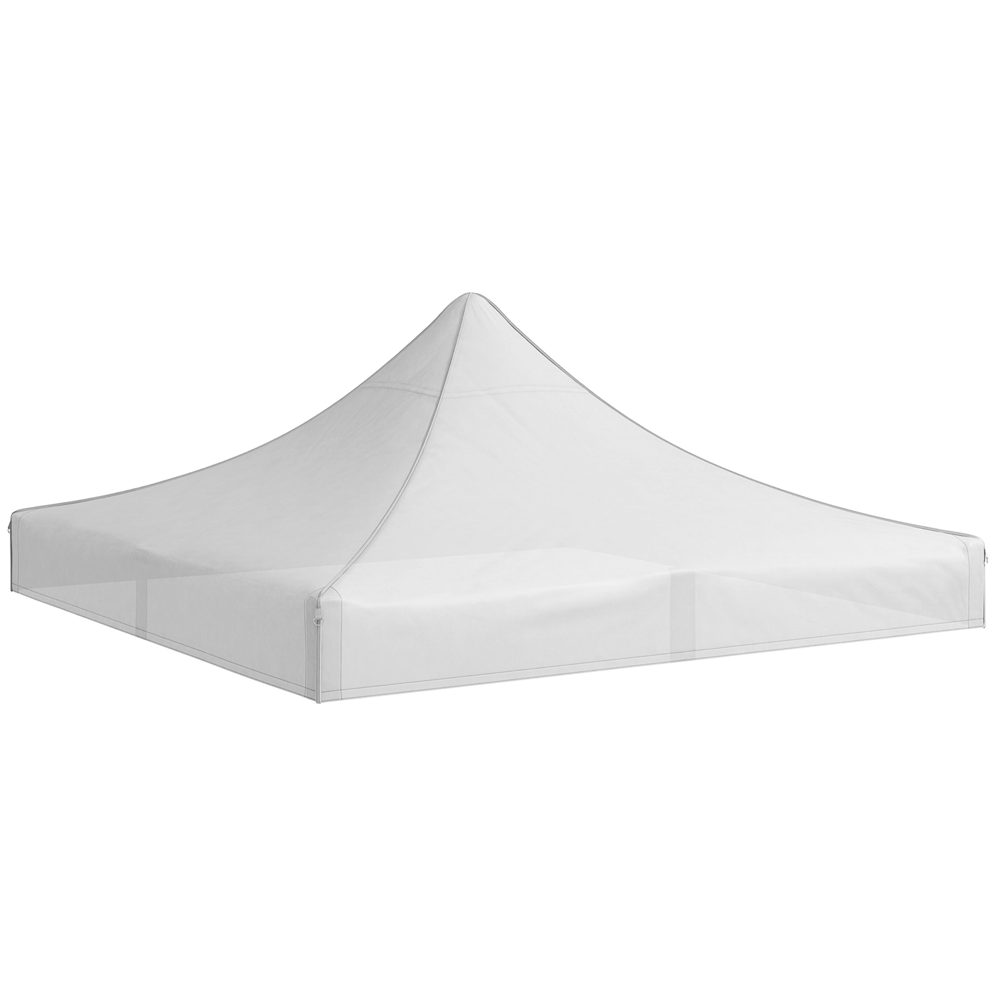 Techo de Carpa para Celebraciones 3x3 m Techo de Repuesto para Carpa Plegable de Tela Oxford con Techo Puntiagudo Impermeable y Anti-UV Blanco