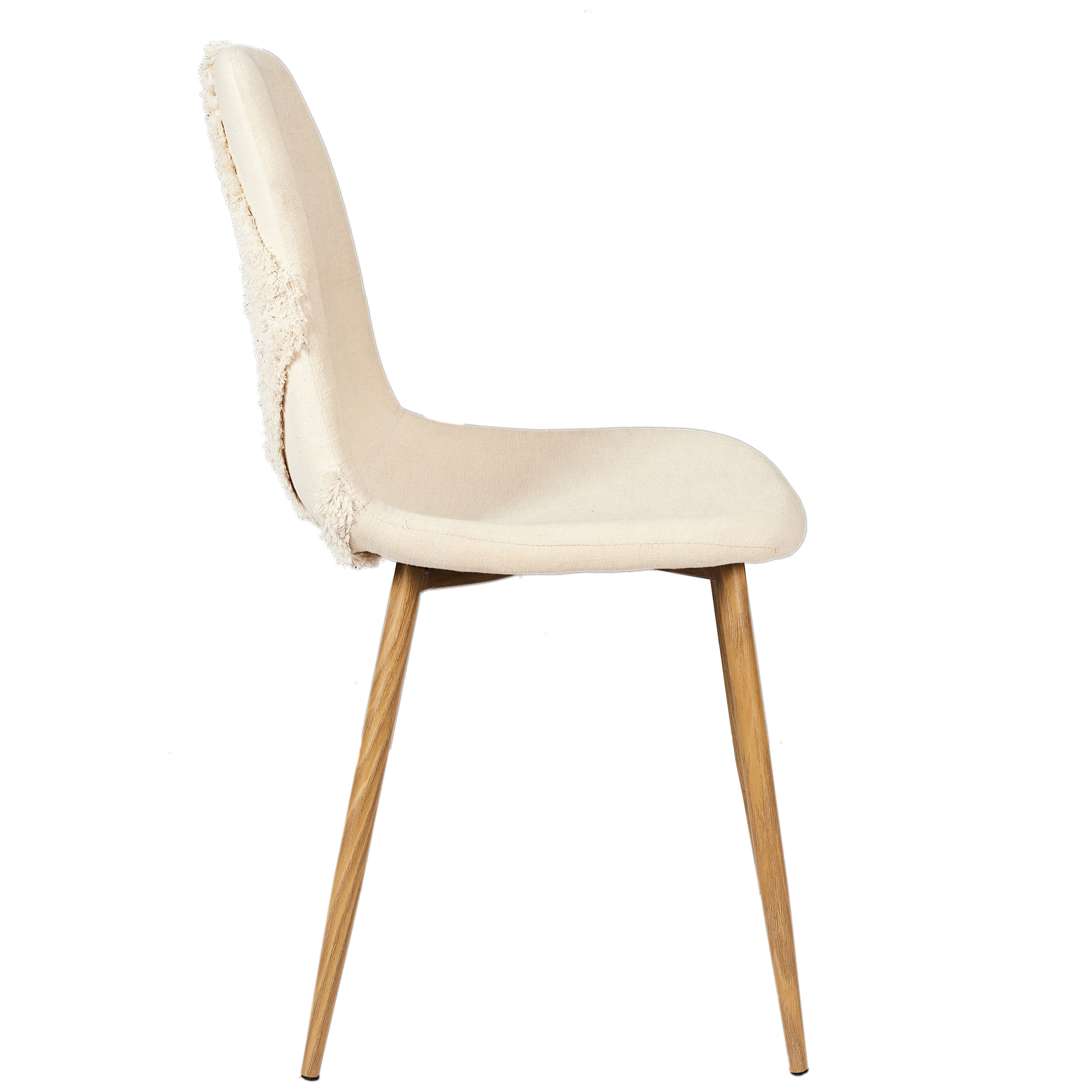Chaise Faro Pieds Metal Imitation Bois - Lot De 4