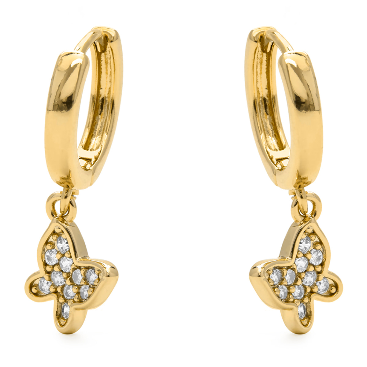 Pendientes de Circonita Brillante acabados en oro amarillo de 18k