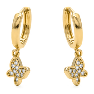 Pendientes de Circonita Brillante acabados en oro amarillo de 18k