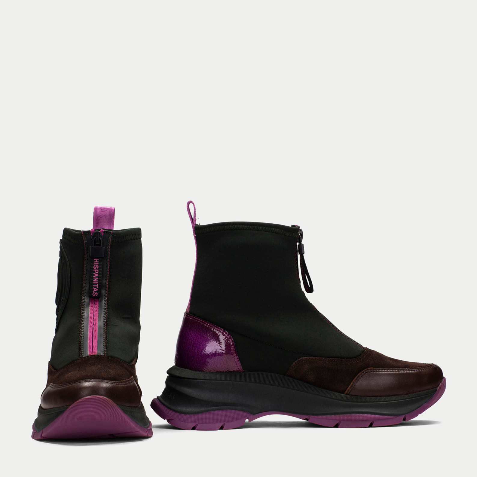 Botin sport Alaska Verde marrón magenta 4,5 cm