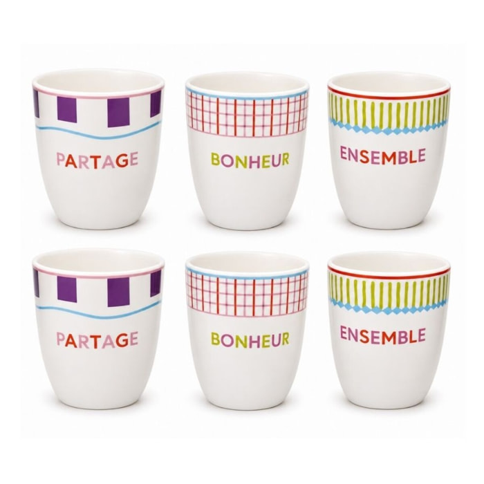 Lot de 6 gobelets, RELAX SUNSET