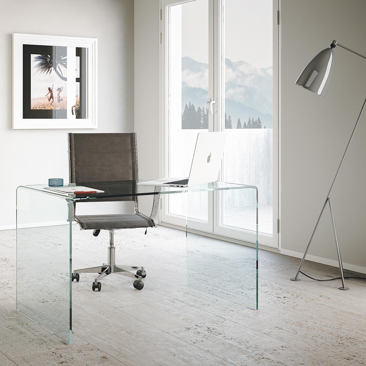 Scrittoio Office Glassy 100x60x75 lati chiusi