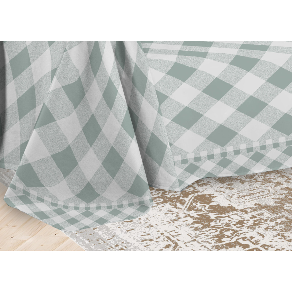 Telo Arredo Multiuso Copritutto 100% Cotone Lovely Check Verde