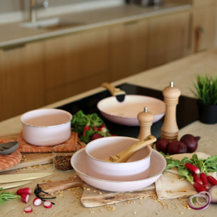 Batterie de cuisine 5 pièces en aluminium recyclé rose