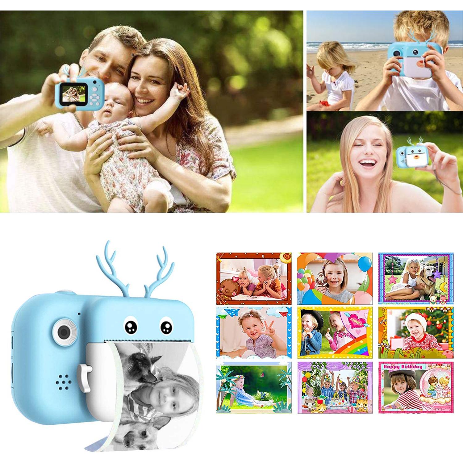 Fotocamera digitale Deer per foto da 40 megapixel e video da 2,5 K per bambini. Stampa istantanea delle tue foto preferite. Doppia fotocamera, per i selfie.