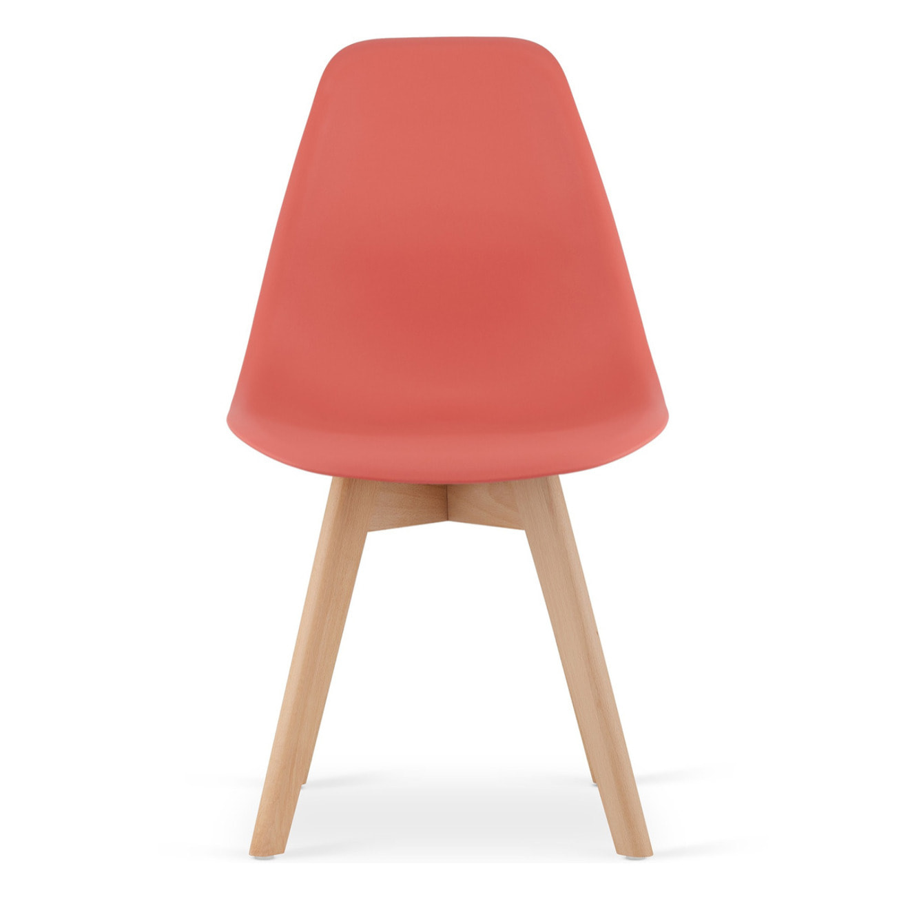 Sedia KITO in polipropilene color cinabro con gambe in faggio