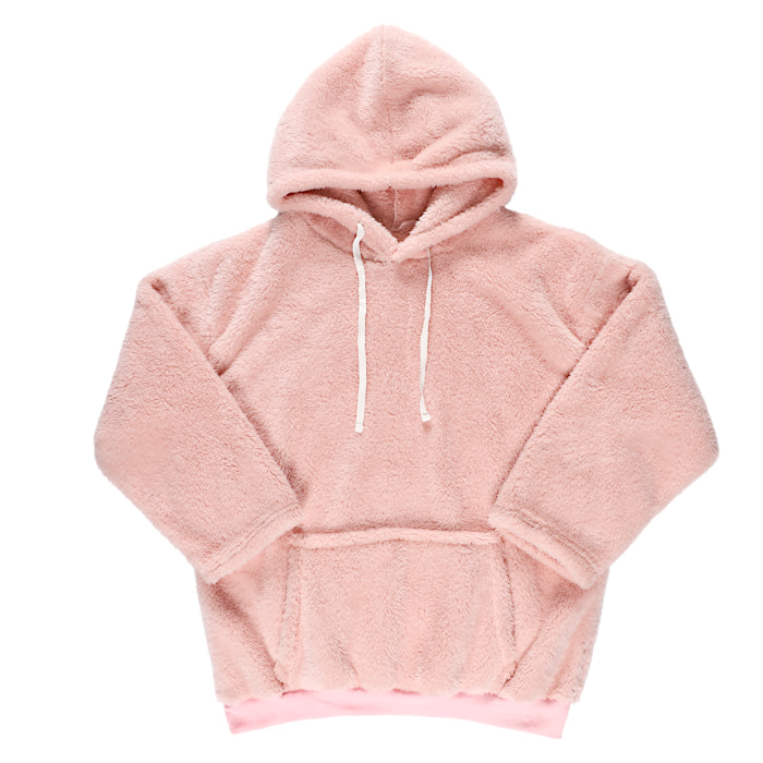 Sweat à Capuche - THE CONCEPT FACTORY - Flemme de Ouf - Rose et blanc
