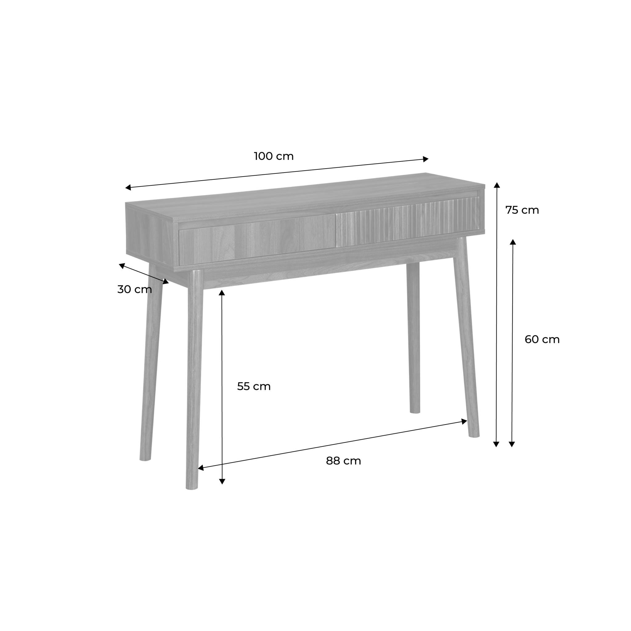 Console décor bois 2 tiroirs - Linear