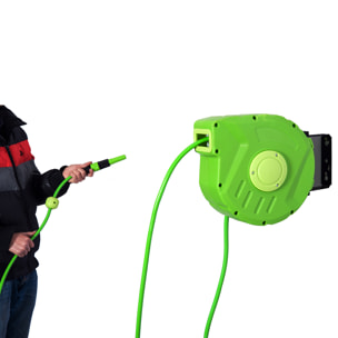 Carrete para Manguera Soporte Mural Portamanguera 10m Roll-up Automá¡tico Jardín