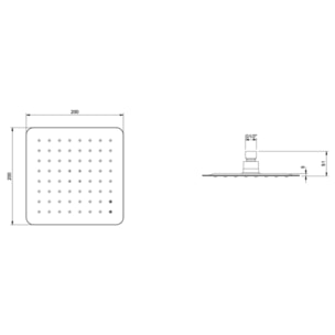 Douche de tête 200 Universal rectangle Chrome
