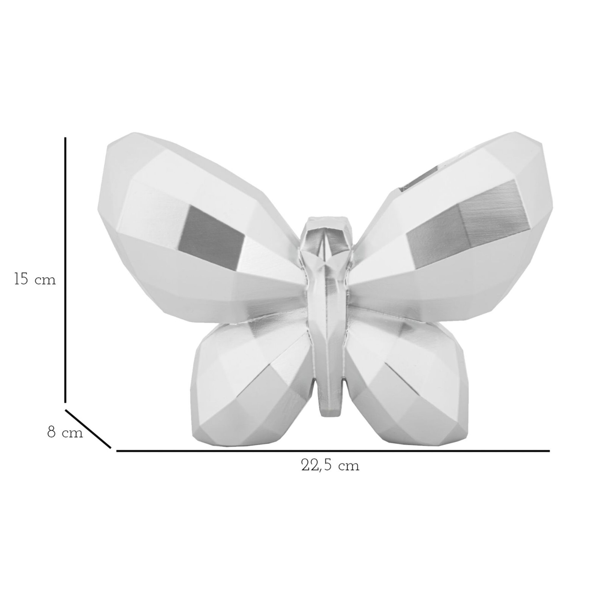 VASO BUTTERFLY SILVER CM 22,5X8X15