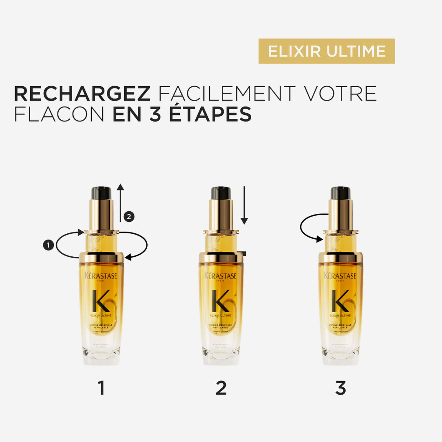 Elixir Ultime - L'Huile Originale sublimatrice rechargeable pour tous types de cheveux