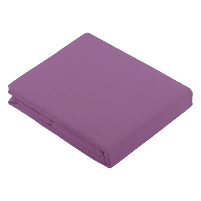 Drap Plat Uni en 100 % Coton - Violet parme