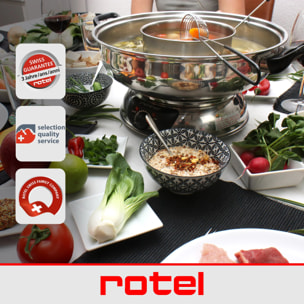 Appareil à fondue chinoise 2 compartiments avec fourchettes et passoires Rotel