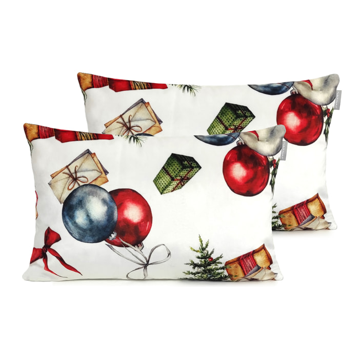 FUNDA DE COJIN DE TERCIOPELO DE NAVIDAD PRESENTS 30x50 cm
