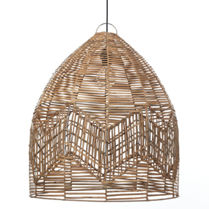 Suspension Tomasucci REETHA LARGE, en rotin, noir, 60 × 60 × 68 cm