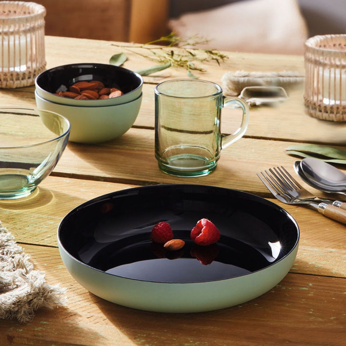 Set Petit-Déjeuner 16 pièces avec bols, mugs, assiettes et coupelles Vicky/Alba - Luminarc