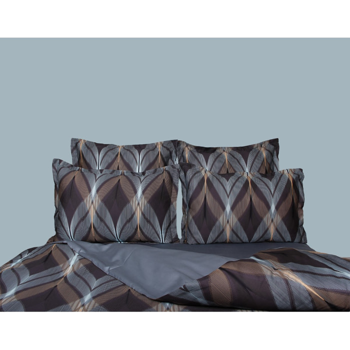 Housse de couette + taies oreiller satin de coton "La mer"