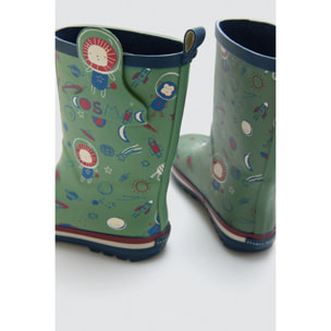 Stivali da pioggia per bambini con stampa spaziale