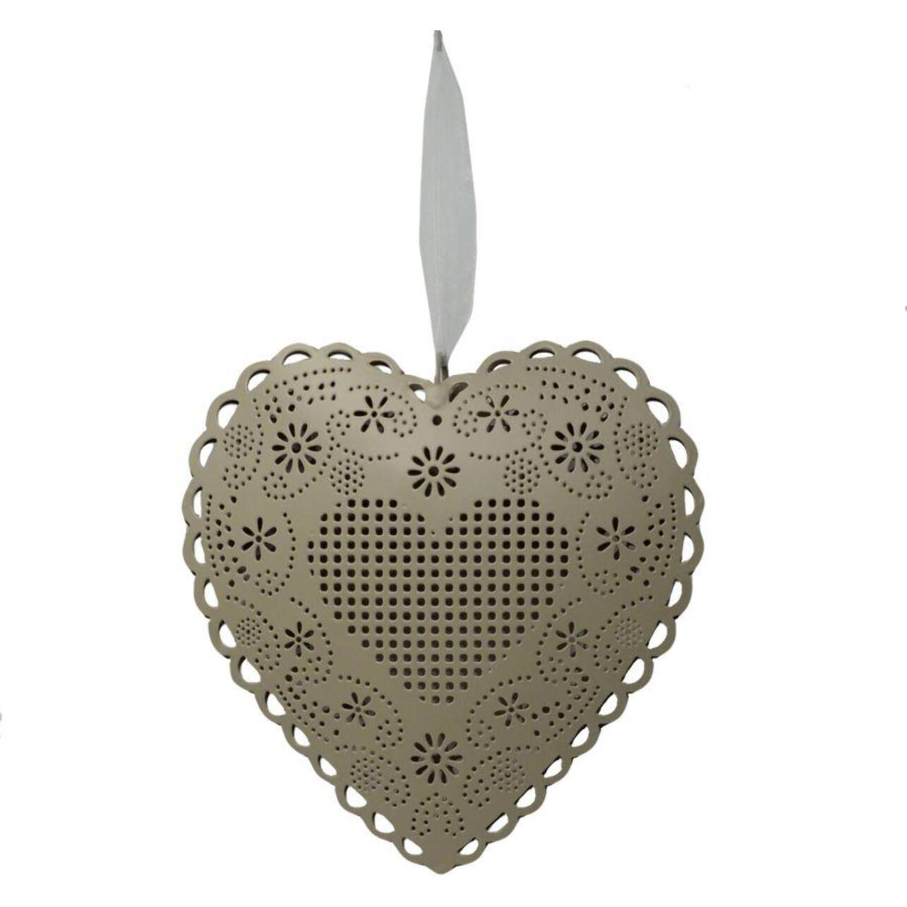Cuore di metallo tortora cm10x10