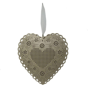 Cuore di metallo tortora cm10x10