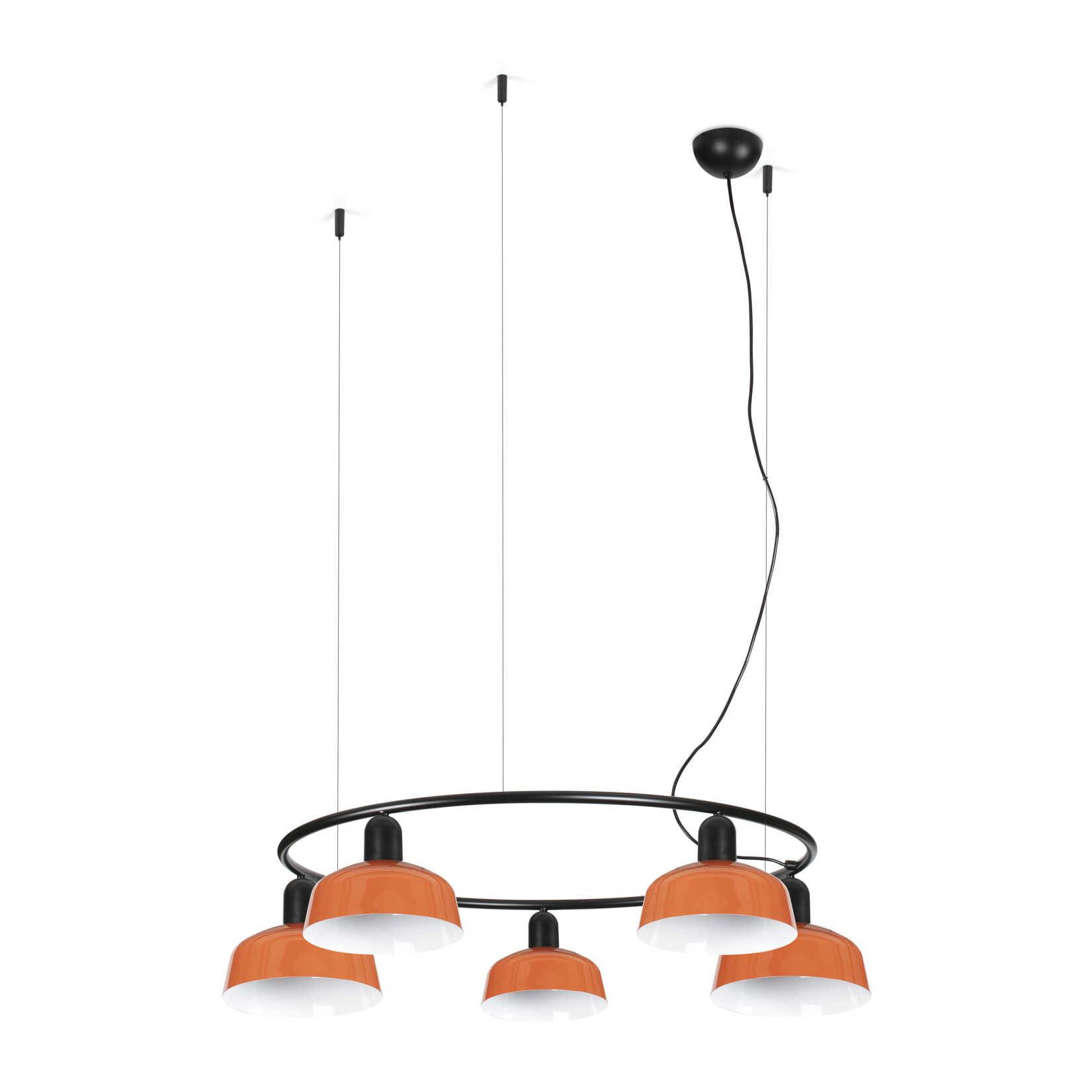 TATAWIN S metallo 5L Lampada sospensione circolare arancione rossastro