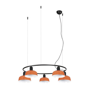 TATAWIN S metallo 5L Lampada sospensione circolare arancione rossastro