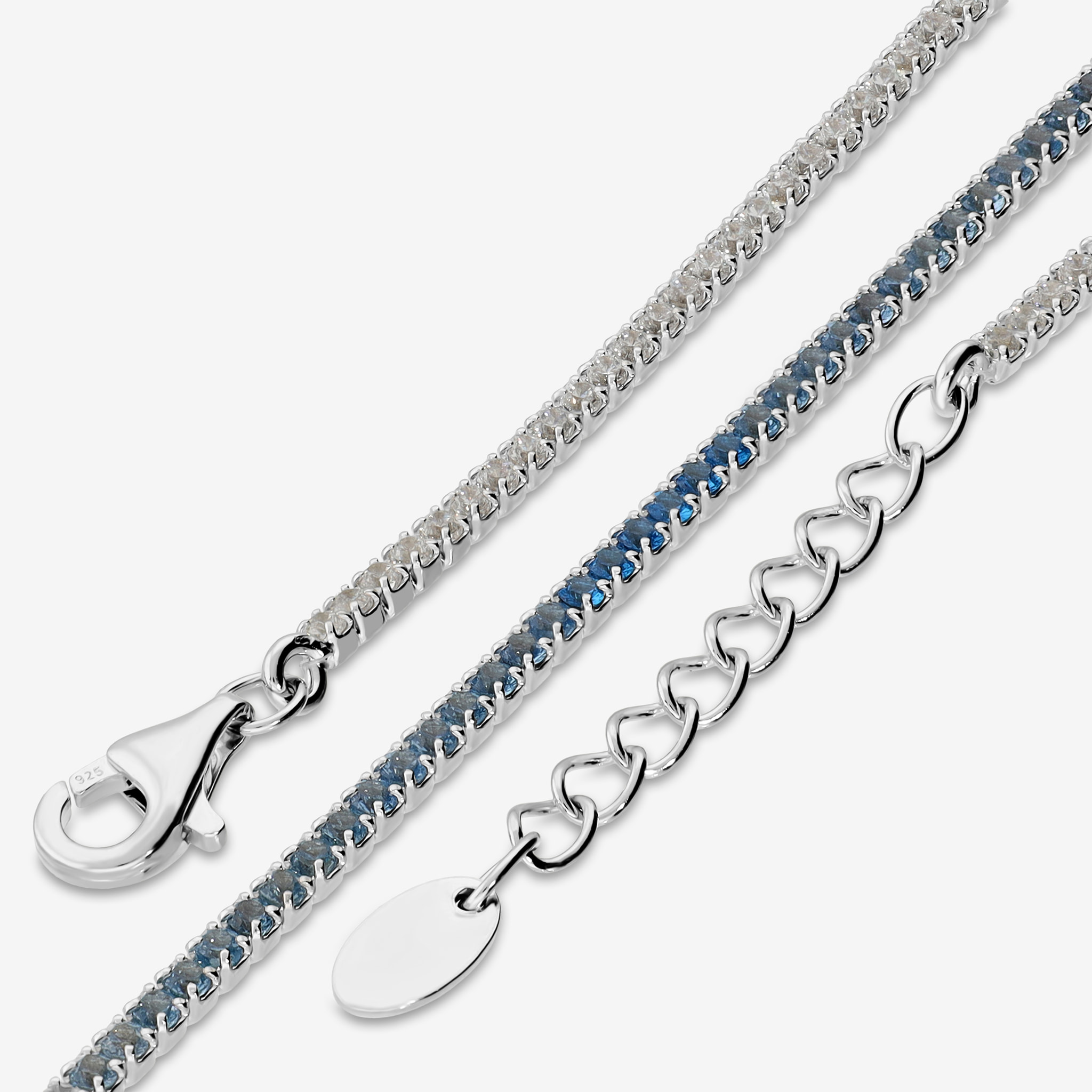 Bracciale Tennis con Cubic Zirconia Blu 1.5mm