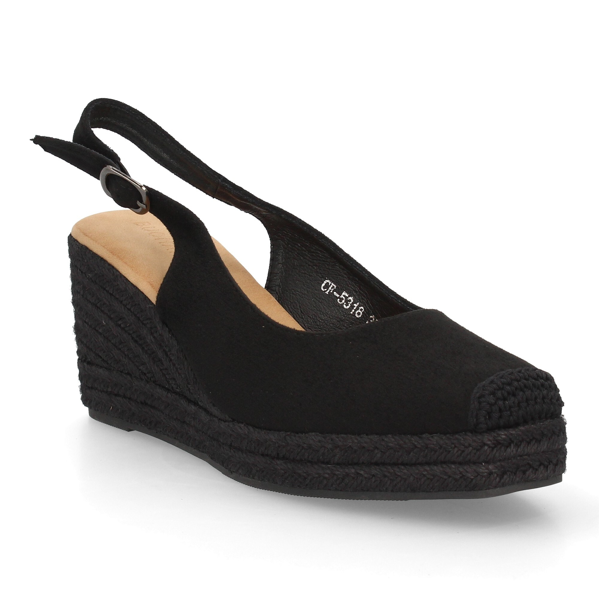 Alpargata cuña mujer talón abierto y pulsera ajustable