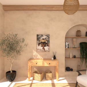 Toile imprimée Eliane - bois - 58x78 cm