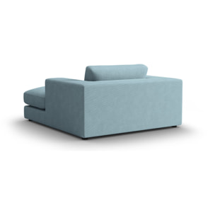 Méridienne "Tendance" en velours côtelé bleu clair