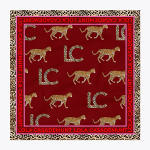 Foulard stampato LC e leopardi