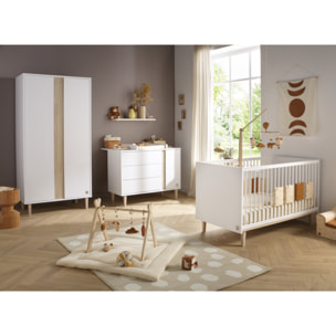 Lit évolutif 140x70 - Little Big bed sur pieds bois