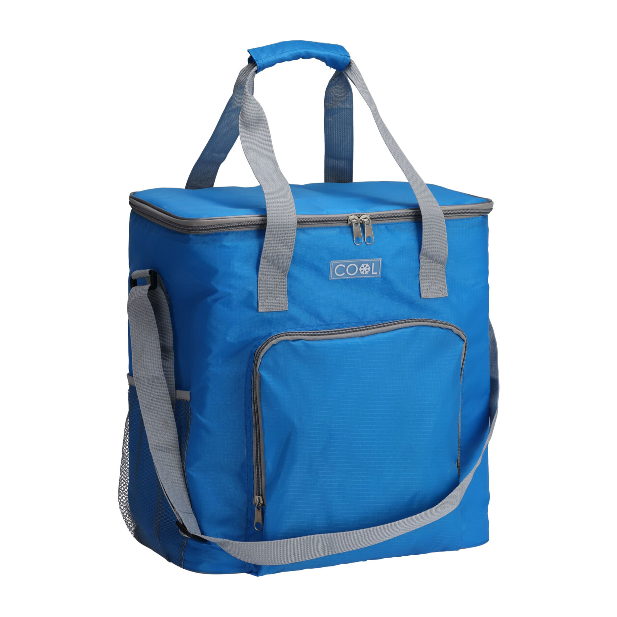 Well Home Bolsa Nevera Azul Brillante de 30L con Detalles en Gris y Espuma Aislante de 5 mm