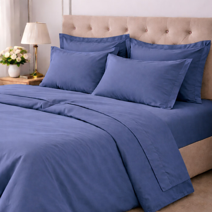 COTONISSIMI Completo Letto Tinta Unita in 100% puro cotone