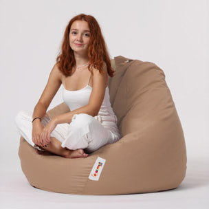 Pouf poire d'extérieur 130x115cm taupe KAYAR