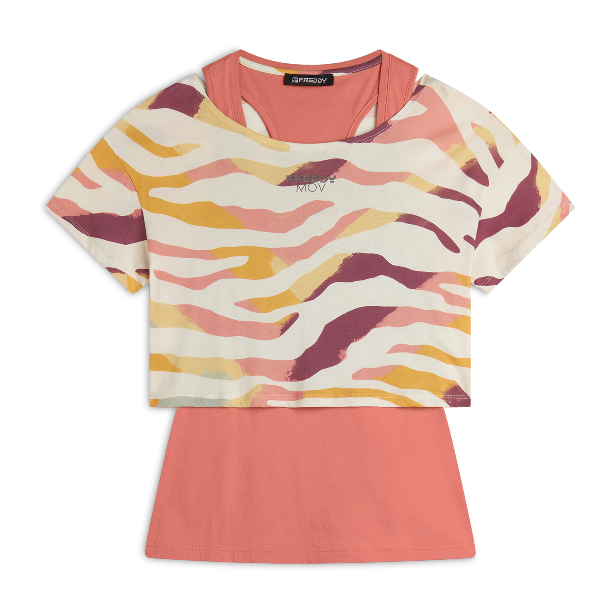 Set T-shirt Cropped multicolore e Canotta