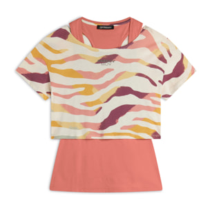 Set T-shirt Cropped multicolore e Canotta
