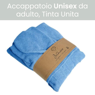 INTRECCI Accappatoio Bichicco in Spugna Tinta Unita Unisex Adulto in Cotone, Accappatoio in Cotone Asciugatura rapida con Tasche e Cappuccio