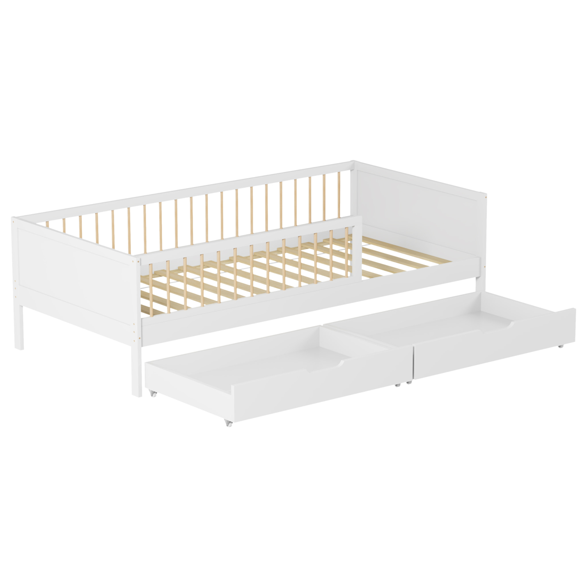Lit pour enfant 190x90cm blanc avec tiroirs ADAM