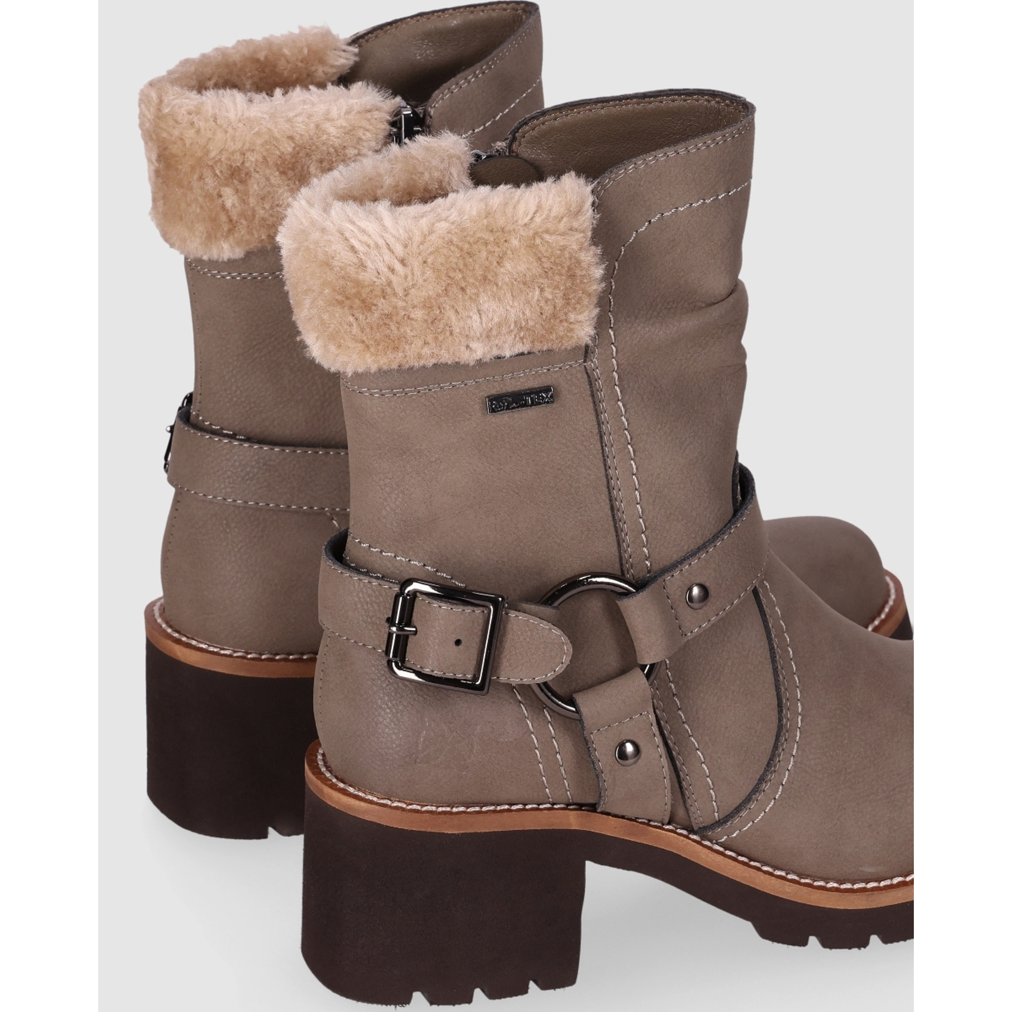 Botines de Piel - Taupe - Tacón: 5 cm