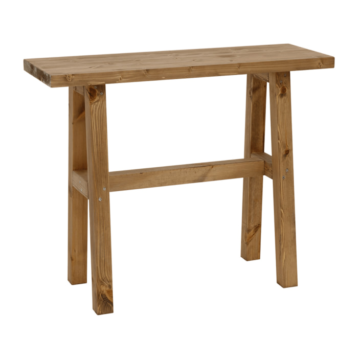 Console en bois massif couleur chêne foncéde 100x80cm Hauteur: 80 Longueur: 100 Largeur: 35