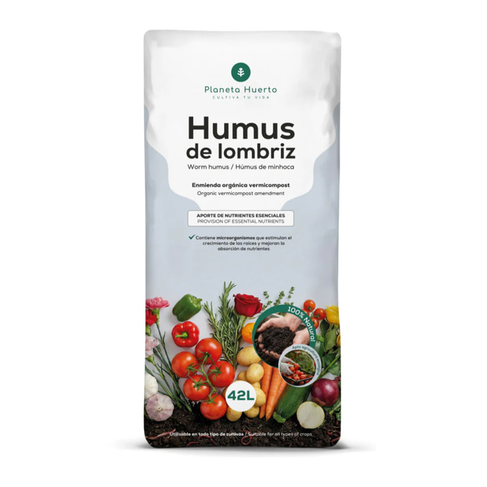 Pack 2x Humus de Lombriz 100% Natural Planeta Huerto 42 L