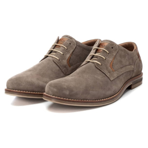 Zapato blucher/derby de piel taupe